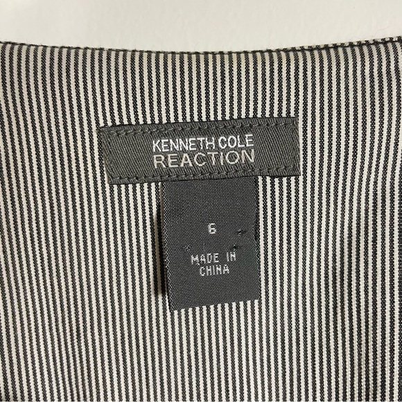 Kenneth Cole Reaction Striped Button Front Cotton Blend Shirt Jacket Top Size 6 - Picture 5 of 10